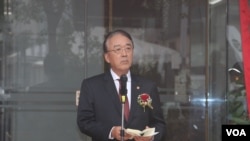 日本台湾交流协会台北事务所代表沼田干夫(美国之音杨明拍摄)