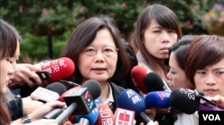 台湾民进党主席蔡英文在华盛顿接受媒体采访（2015年6月5日）