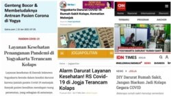Laporan investigasi kolaborasi jurnalis Yogyakarta terkait ketersediaan tempat tidur rumah sakit bagi pasien Covid 19. (Foto: VOA/Nurhadi)