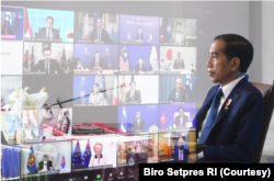 Dalam KTT ASEM ke-13 yang dilakukan secara virtual dari Istana Kepresidenan Bogor, Jumat (27/11) Presiden Jokowi memastikan Indonesia siap membantu krisis kemanusiaan di Afghanistan. (Foto: Courtesy/Biro Setpres)