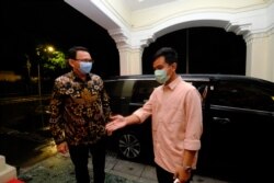 Mantan Gubernur DKI Jakarta, Basuki Tjahaja Purnama alias Ahok bertemu Walikota Solo, Gibran Rakabuming Raka, pekan lalu (7/4) di rumah dinas Walikota Solo. (Foto: Humas Pemkot Surakarta)