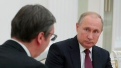Predsednik Rusije Vladimir Putin u razgovoru sa predsednikom Srbije Aleksandrom Vučićem u Moskvi, 2. oktobra 2018.