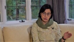 Sri Mulyani saat berada di Wisma Indonesia, Tilden, Washington, D.C., pada 12 Oktober 2021. (Foto: VOA)