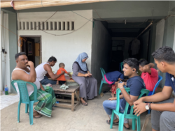 Pengungsi etnis Muslim-Rohingya di kamp pengungsian di Kota Medan, Sumatera Utara, Selasa 22 Juni 2021. (Anugrah Andriansyah)