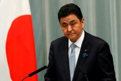 资料照：日本防务大臣岸信夫在记者会上（2020年9月16日）