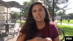 Allie, a sophomore majoring in education at the University of Houston. (G. Flakus/VOA)