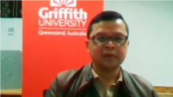 Epidemiolog Universitas Griffith, Australia, Dicky Budiman, dalam tangkapan layar. (Foto: VOA/Nurhadi Sucahyo)