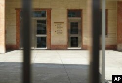 FILE - The consular services office of the U.S. consulate is seen with its gates closed, in Istanbul, Turkey, Oct. 9, 2017.
