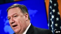 Menlu AS, Mike Pompeo di Kantor Departemen Luar Negeri AS, Washington DC, 29 Mei 2018.