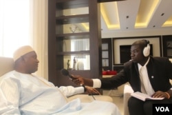 Gambian President Adama Barrow speaks with VOA's Sainey Marenah in Senegal, Jan. 22, 2017.