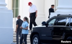 特朗普总统7月14日离开白宫，前往维吉尼亚州斯特灵的特朗普国家高尔夫俱乐部。