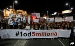 Protest "Jedan od pet miliona", četrnaesti po redu, u Beogradu, 9. marta 2019.