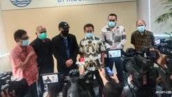 Perwakilan dari 75 pegawai KPK yang dinyatakan tidak lolos tes wawasan kebangsaan memberikan keterangan di Jakarta. (Foto: PGI)