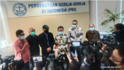 Perwakilan dari 75 pegawai KPK yang dinyatakan tidak lolos TWK saat berkunjung ke kantor PGI di Jakarta, 28 Mei 2021 lalu. (Foto: PGI)