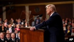 도널드 트럼프 미국 대통령이 2025년 3월 4일 의회 상하원 합동회의에서 연설했다.