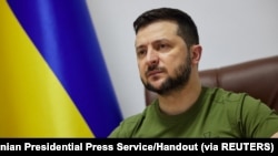 乌克兰总统泽连斯基在基辅通过视频向韩国议会发表讲话。（2022年4月11日）