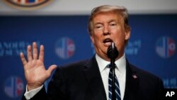 Presiden Amerika Serikat, Donald Trump di Hanoi, Vietnam, 28 Februari 2019.