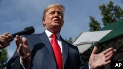 美国总统川普6月15日在白宫对记者发表讲话(美联社)