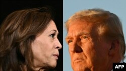 Kamala Harris (Hagu) Donald Trump (Dama)
