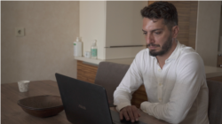 Veysel Ok, vice president of Turkey’s Media and Law Studies Association, works in Istanbul in July. The media rights lawyer estimates that over 400 journalists have been detained in Turkey since 2016.