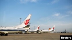 资料照片——2020 年 6 月 16 日，中国北京首都国际机场的中国国际航空飞机。