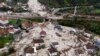 Pogled iz zraka prikazuje područje uništeno klizištem u Donjoj Jablanici, Bosna, 5. oktobra 2024.