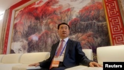 万达集团董事长王健林在青岛，准备参加青岛东方影都的启动典礼（2013年9月22日）