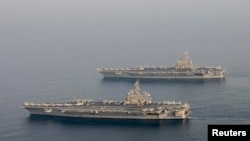 美国海军“卡尔·文森”号（USS Carl Vinson）航母舰队（资料照片）