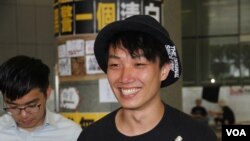 资料照：香港民阵召集人岑子杰2019年6月24日在立法会示威区记者会前