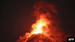 Fuego volcano erupts as seen from Alotenango, Sacatepequez department, some 65 kilometers southwest Guatemala City, March 10, 2025.
