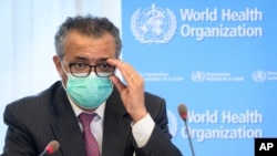 Tedros Adhanom Ghebreyesus, Direktur Jenderal WHO, saat menghadiri pertemuan di Jenewa. (Foto: AP)