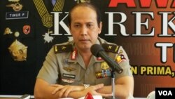 Kepala Biro Penerangan Masyarakat POLRI, Brigadir Jenderal Boy Rafli Amar memberikan penjelasan dalam konferensi pers. 