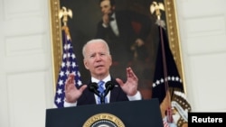 Predsednik SAD Džo Bajden tokom govora o ekonomiji, u Beloj kući, Vašington, 19. jula 2021.