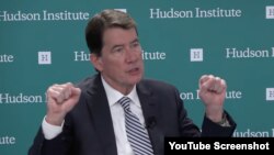 공화당 빌 해거티 상원의원이 2025년 2월 6일 워싱턴의 싱크탱크 허드슨연구소가 미일 관계를 주제로 개최한 대담에서 발언하고 있다. 사진 = 허드슨연구소 유튜브 스크린샷.