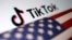合成资料照：TikTok标志和美国国旗（路透社）