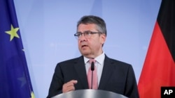 Menteri Luar Negeri Jerman Sigmar Gabriel berbicara dalam sebuah konferensi pers di Berlin, Jerman, 20 Juli, 2017. (Foto:dok) 