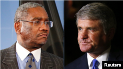 众议院外交委员会主席、民主党人米克斯(左)与外委会首席共和党成员麦考尔。