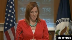 美国国务院发言人莎琪(美国之音视频截图)
