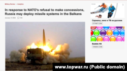 Naslovnica teksta ruskog portala "Vojni pregled"