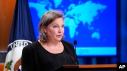 Viktorija Nuland na brifingu u Stejt departmentu, 27. januara 2022. (Foto: AP/Susan Walsh/Pool)