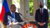 FILE - Assistant Secretary for Western Hemisphere Affairs Brian Nichols speaks during a press conference at the U.S. Embassy, in Port-au-Prince, Haiti, Oct. 1, 2021. 