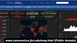 Podaci vašingtonskog Univerziteta Džons Hopkins (Foto: Johns Hopkins University and Medicine)