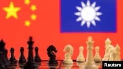 国际象棋与中国和台湾的旗帜 