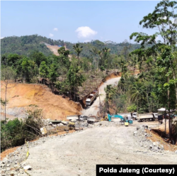 Kawasan proyek Bendungan Bener di Purworejo, Jawa Tengah. (Foto: Dok Polda Jateng)