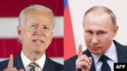 Kombinasi foto yang menunjukkan Presiden AS Joe Biden (kiri) dan Presiden Rusia Vladimir Putin. (Foto: AFP/Jim Watson dan Grigory Dukor)