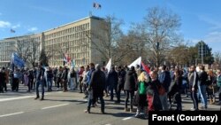 Blokada saobraćaja na Novom Beogradu kod Palate Srbija (Fonet)