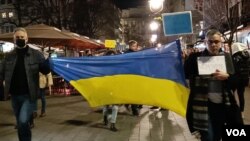 Protest građana Beograda protiv ruske vojne operacije u Donbasu (foto: Fonet)