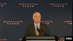 （资料图）麦凯恩参议院在智库演讲