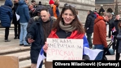 Sretenjski skup podrške studentima Srbije u Bostonu, 15. februar 2025. (Courtesy/ Olivera MIladinović)