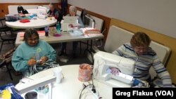 Several women gather each week in the Fulton Community Center in Fulton, Ill., to talk and work on sewing and crochet projects, but one thing they don't discuss is politics.